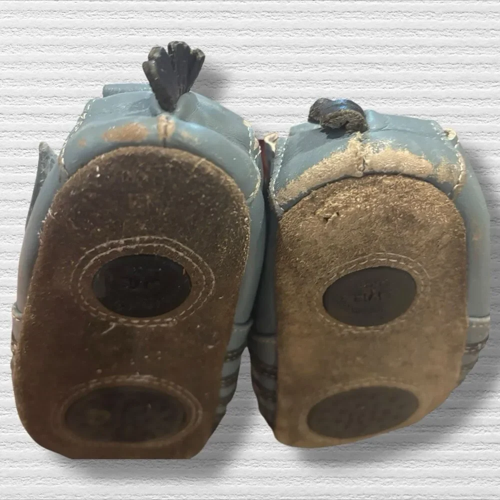 Livie & Luca Giraffe Soft Sole Sandals 18–24M Blue Leather Play Condition